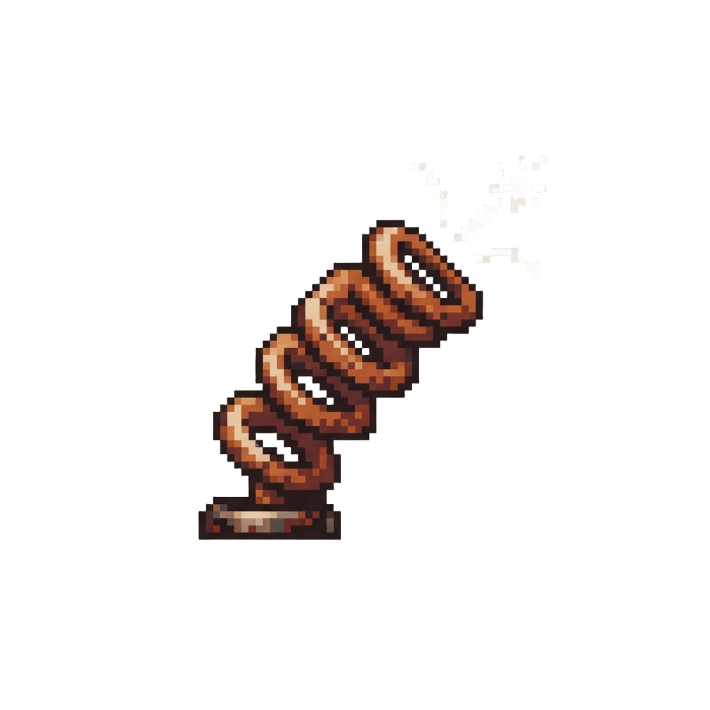 A Tiny Rusty Spring Popping Out with a Boing