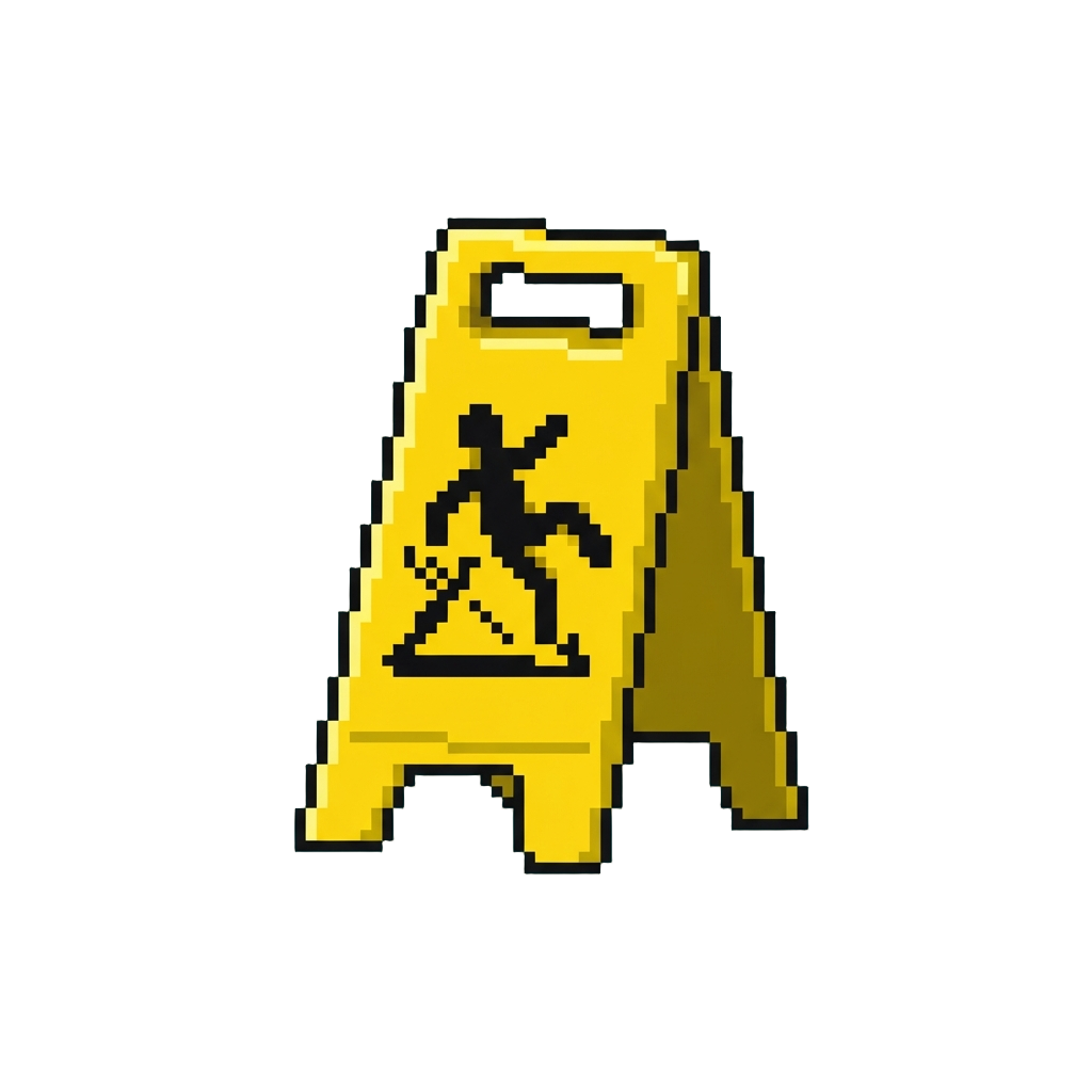 A Bright Yellow Wet Floor Hazard Sign