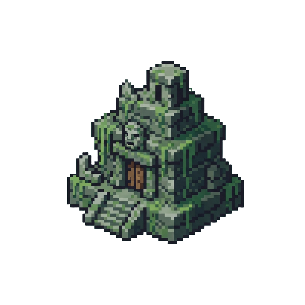 A Blocky Uncharted Jungle Temple Dripping with Vines and Mossy Stone