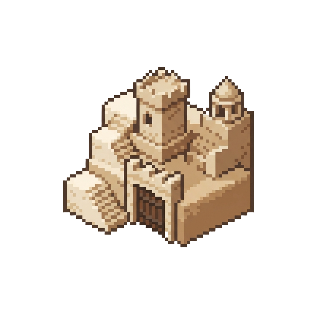 A Voxel Prince of Persia Sands Temple Built with Smooth Sandstone and Trapdoor Hurdles
