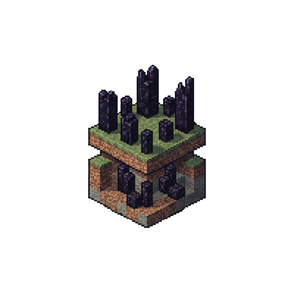 A Double-layered Pure Minecraft World with Infinite Obsidian Towers