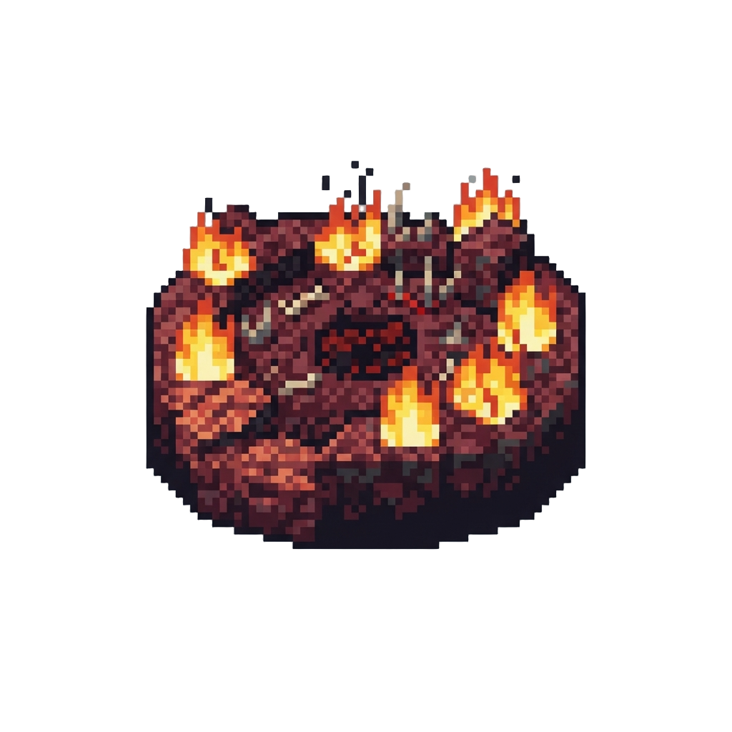 A Voxel Mortal Kombat Fatality Arena Built From Netherrack and Fire Blocks