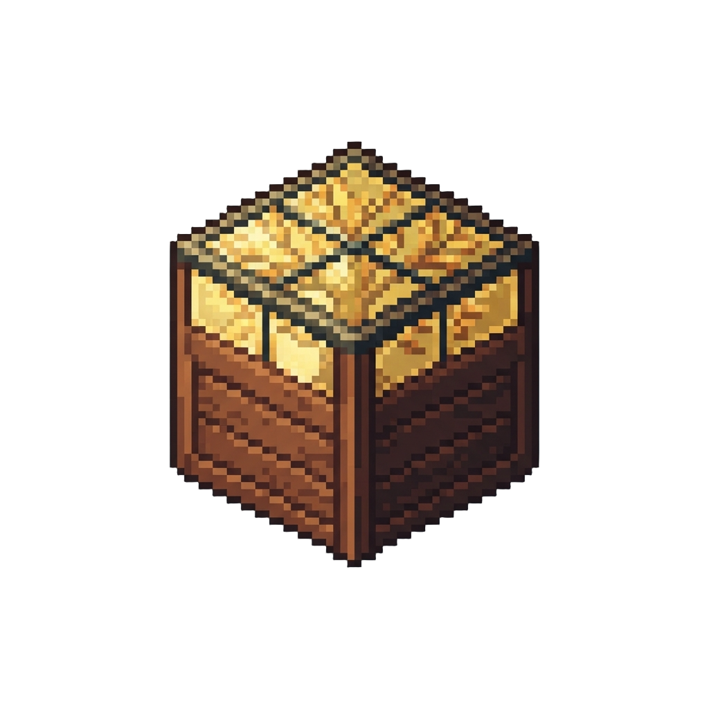 A Cubic Elden Ring Erdtree Made of Yellow Stained Glass and Acacia Wood