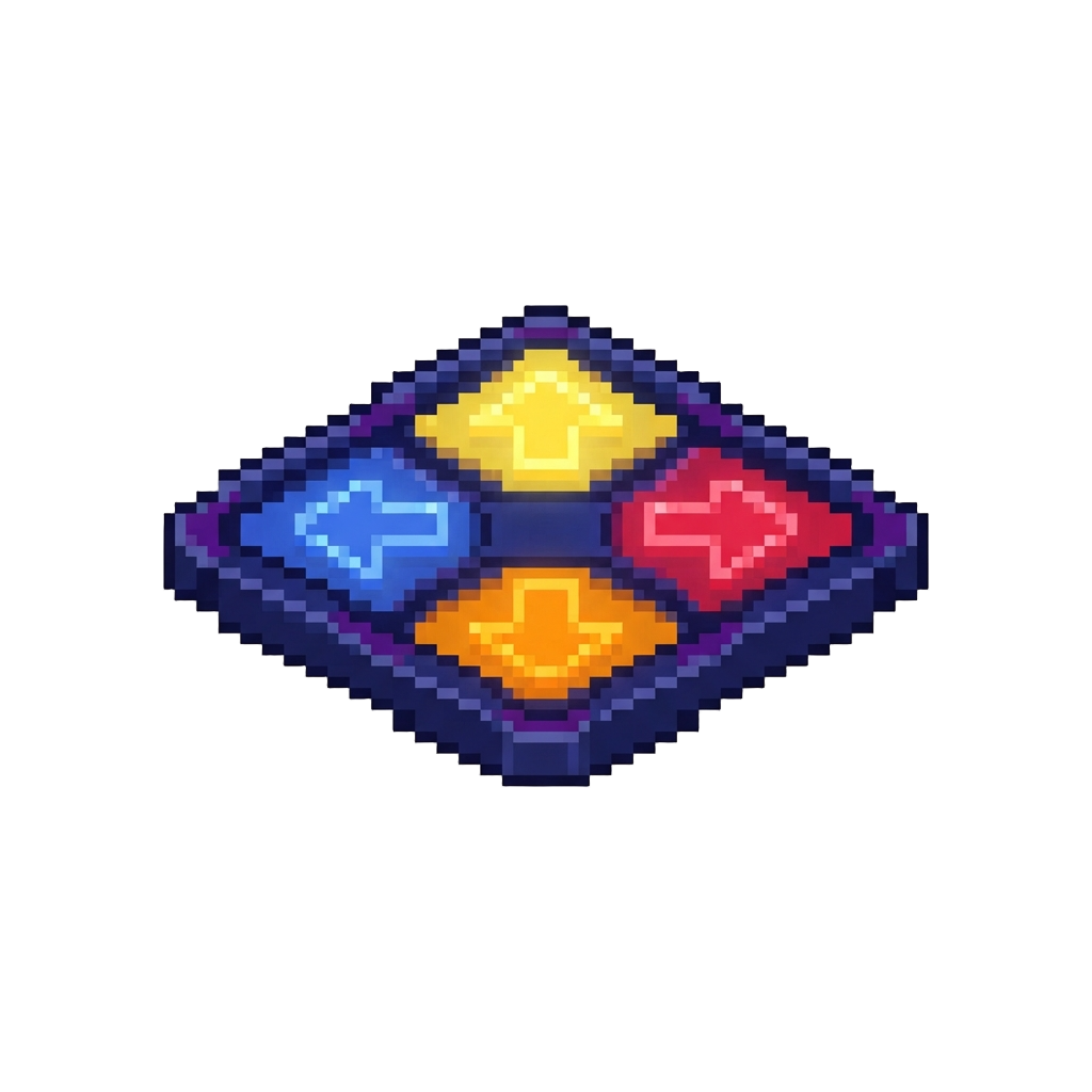 A Voxel Dance Dance Revolution Arcade Mat Made From Illuminated Note Blocks