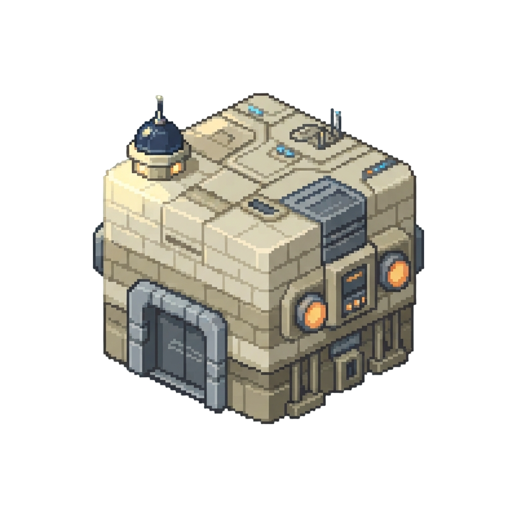 A Cubic Ratchet & Clank Futuristic Space Station Built From End Stone Bricks