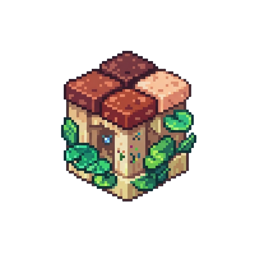 A Cubic Rayman Magical Forest Made of Giant Mushroom Blocks and Lily Pads