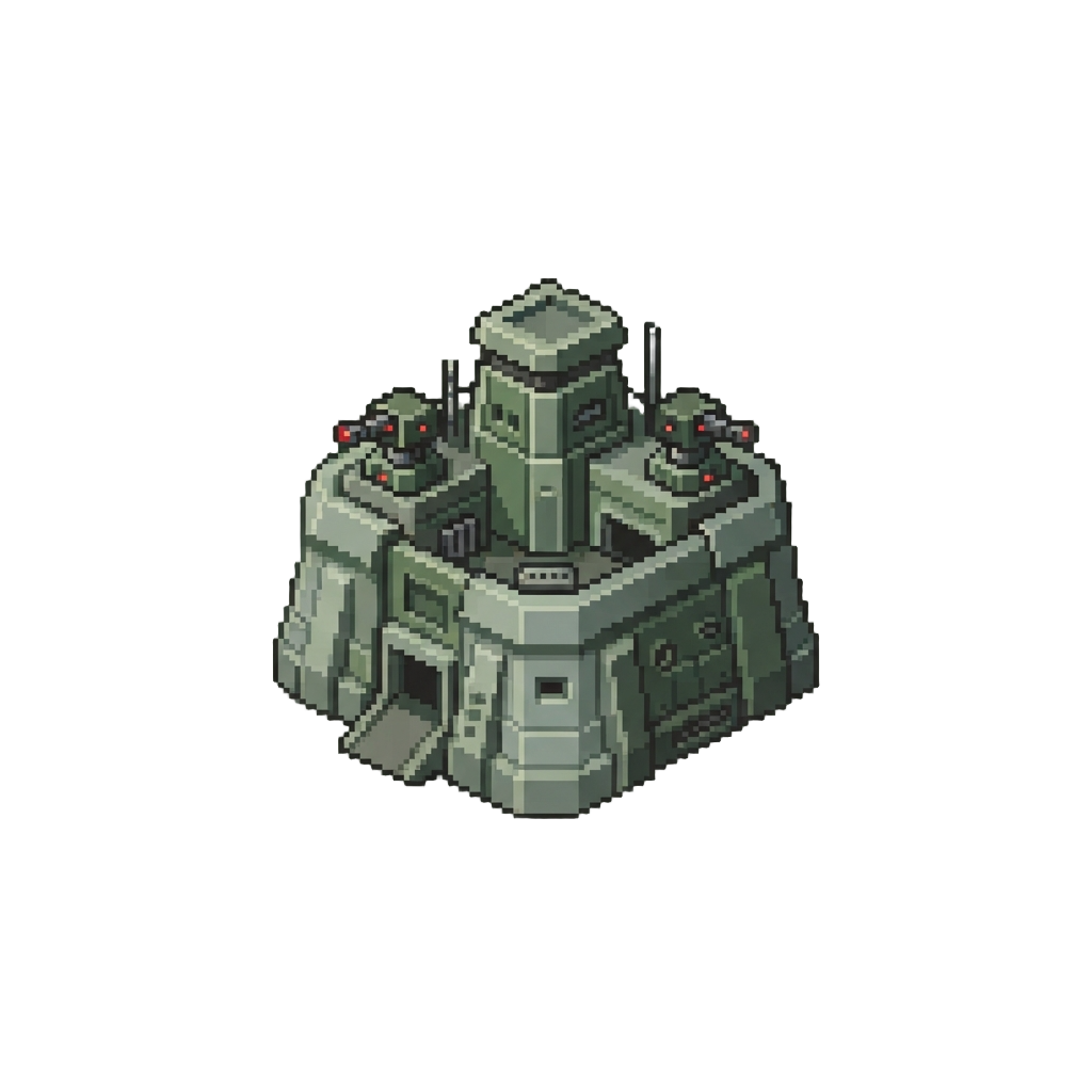 A Blocky Contra Jungle Military Base with Dispenser Turrets