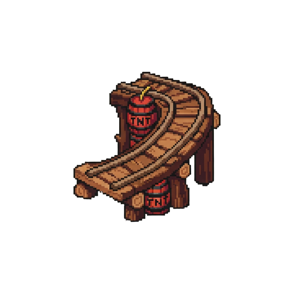 A Blocky Donkey Kong Jungle Barrel Track Made From Jungle Logs and Tnt