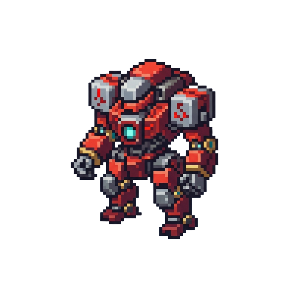 A Voxel Xenoblade Mech Titan Built From Redstone Machinery and Iron Blocks