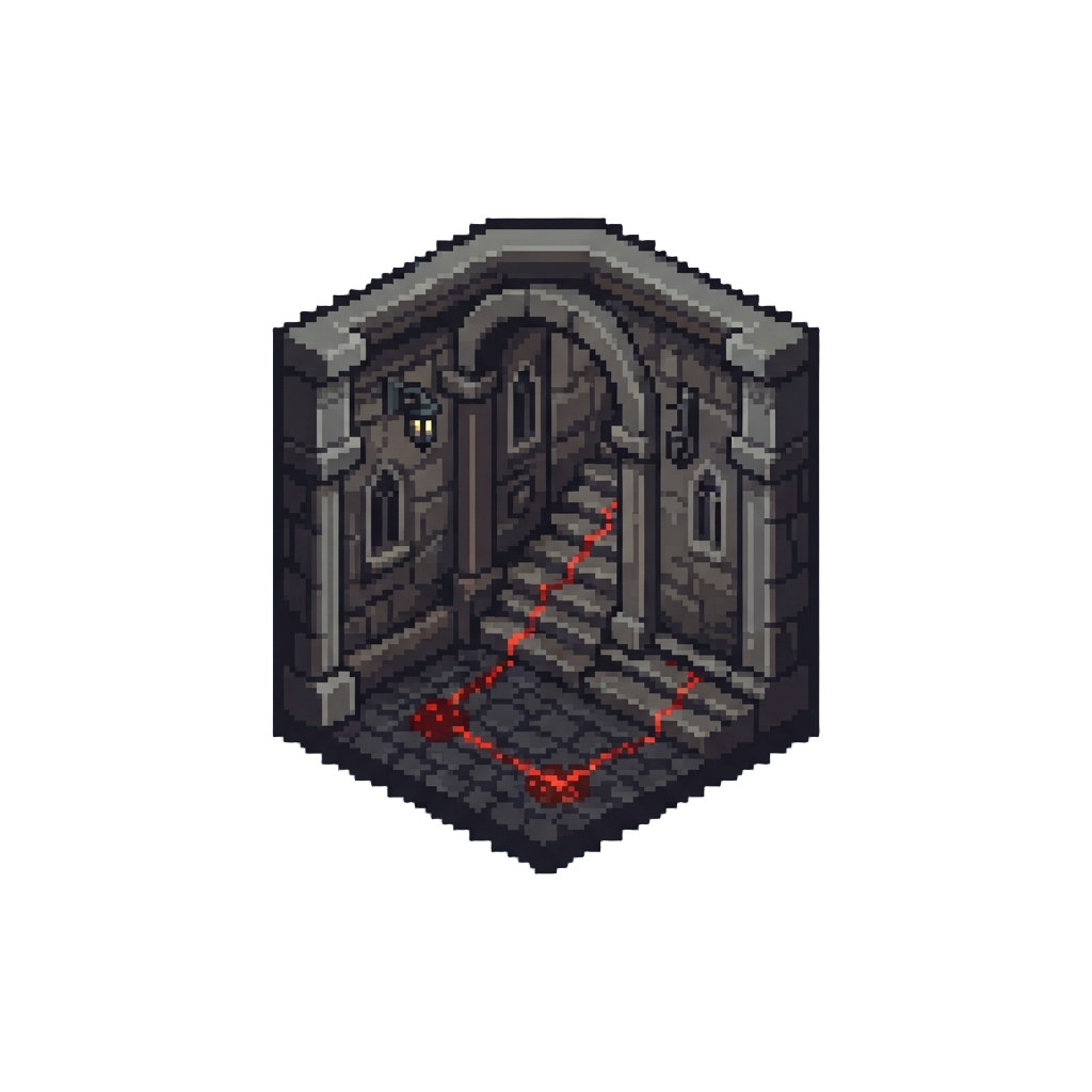 A Voxel Devil May Cry Gothic Alley Decorated with Redstone Dust Trails