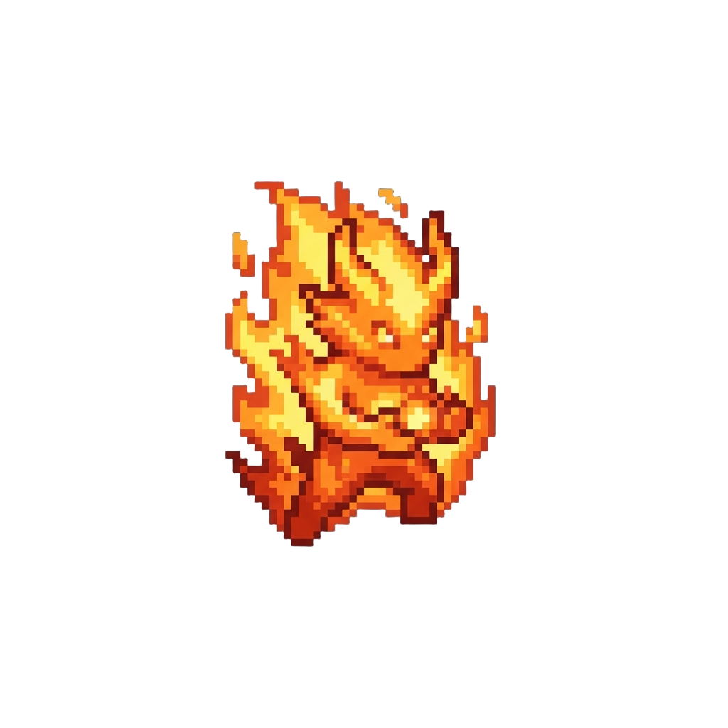Kagutsuchi the Fire Kami Engulfed in Sacred Orange Flames