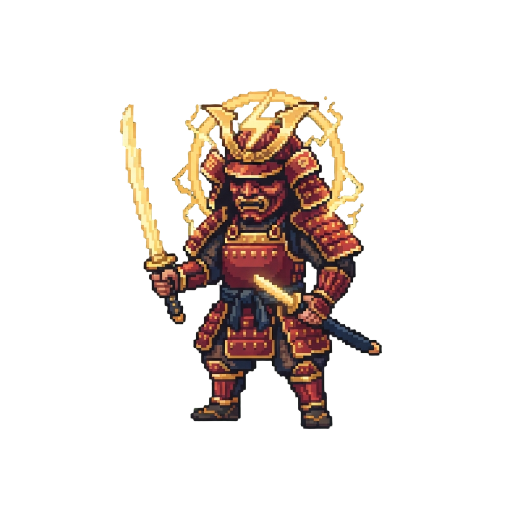 Takemikazuchi the War God in Glowing Samurai Armor