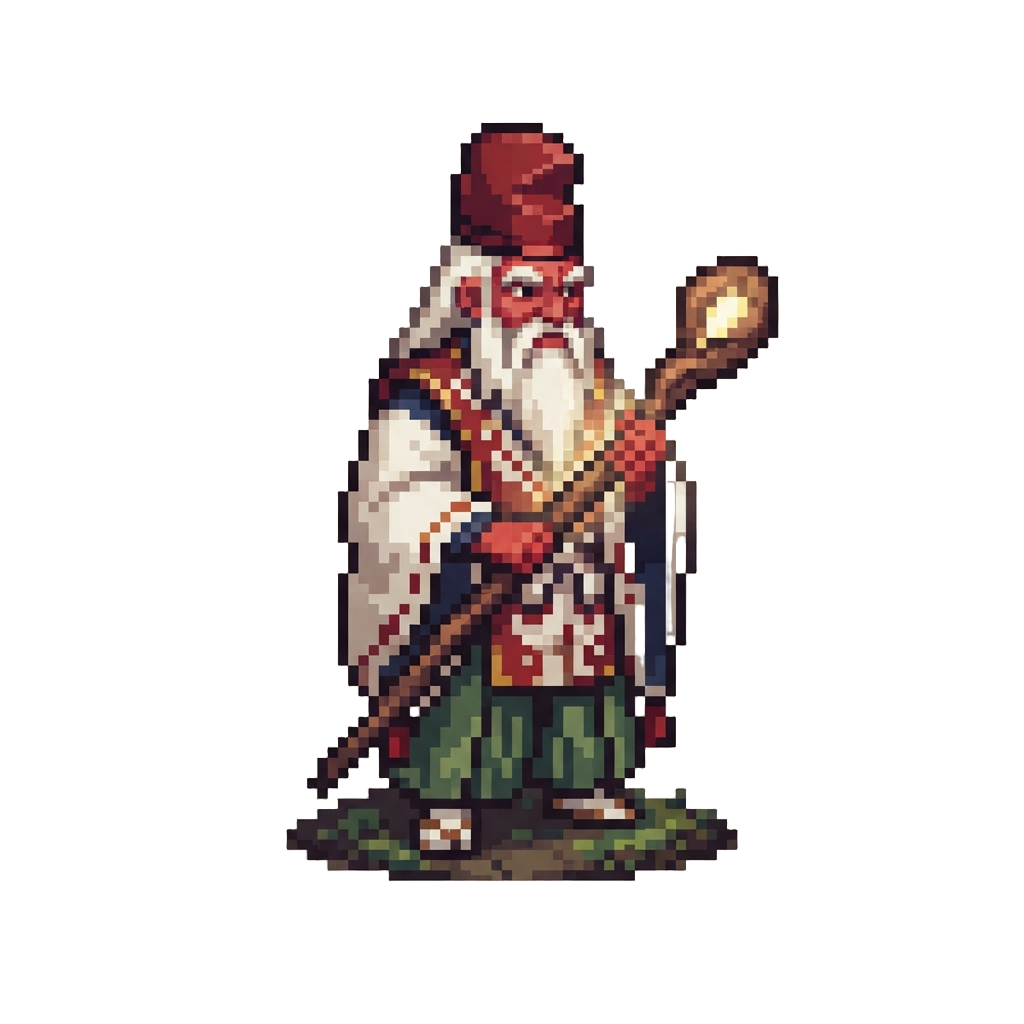 Sarutahiko the Kami of Divine Guidance with a Glowing Staff