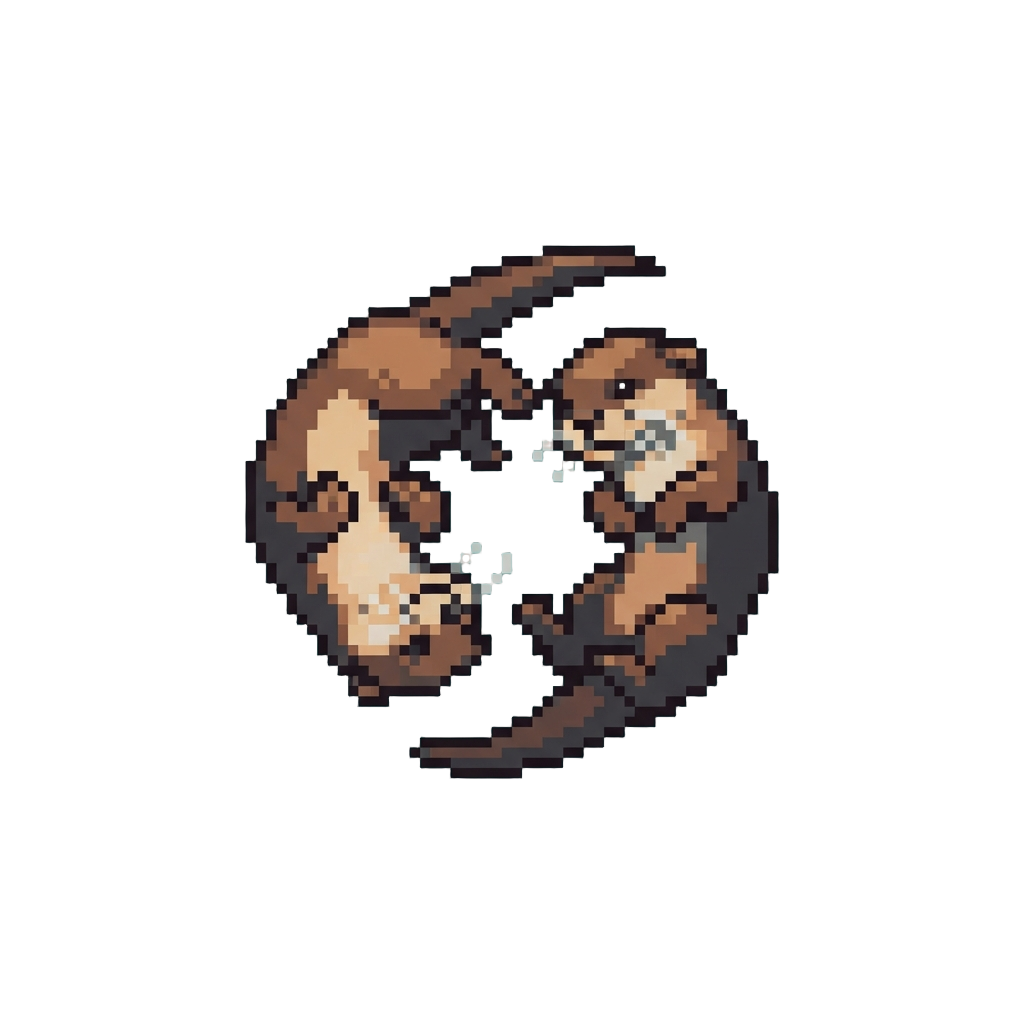 A Playful Pair of Otters Doing Backflips