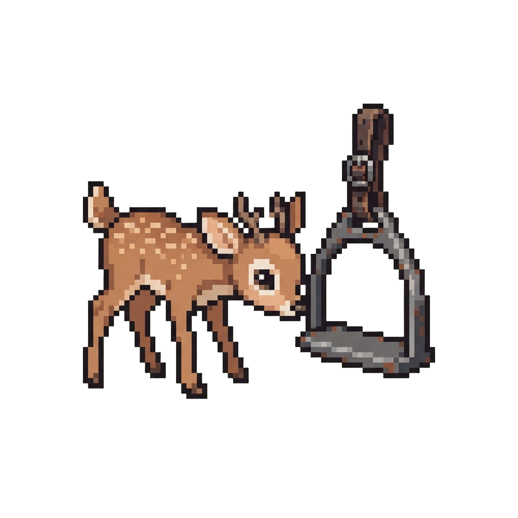 A Curious Fawn Sniffing @image1's Stirrup