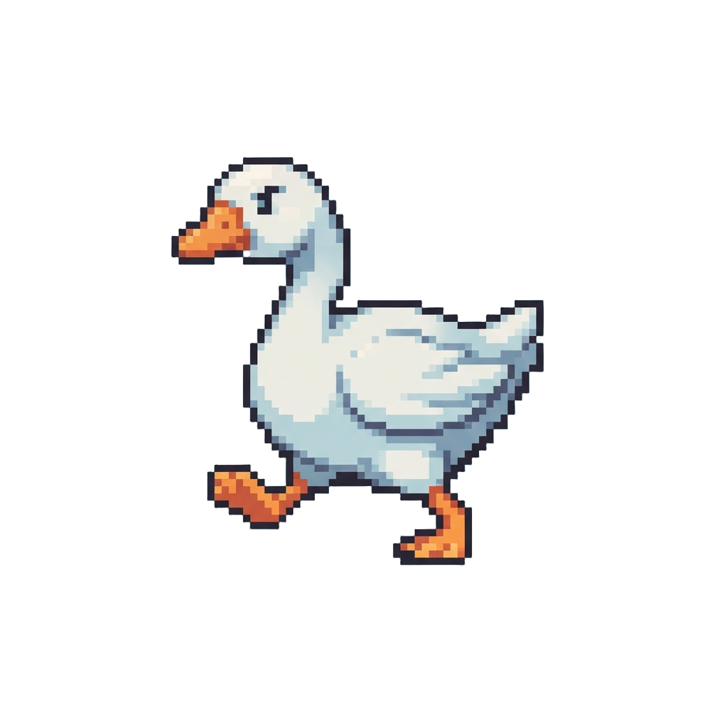 A Goofy Goose Waddling in March Formation