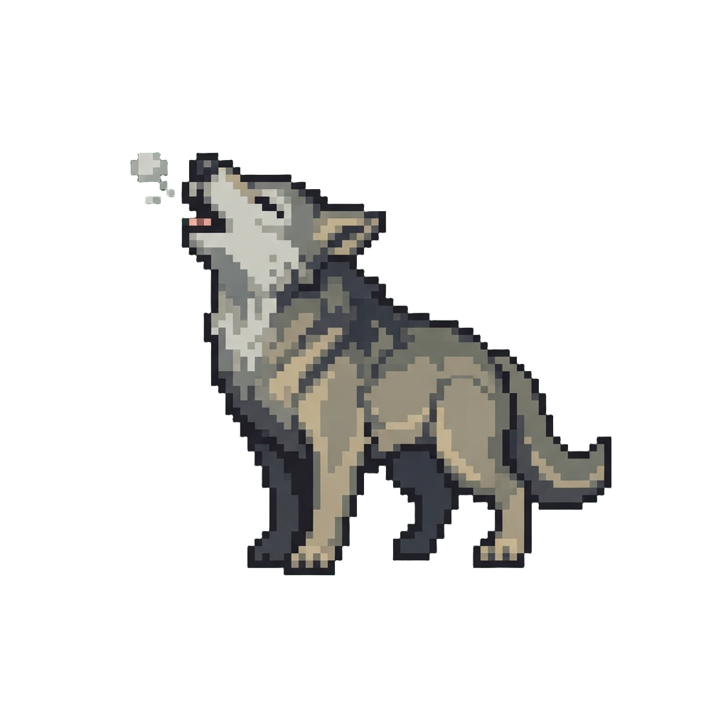 A Sneaky Wolf Howling Dramatically at the Trail