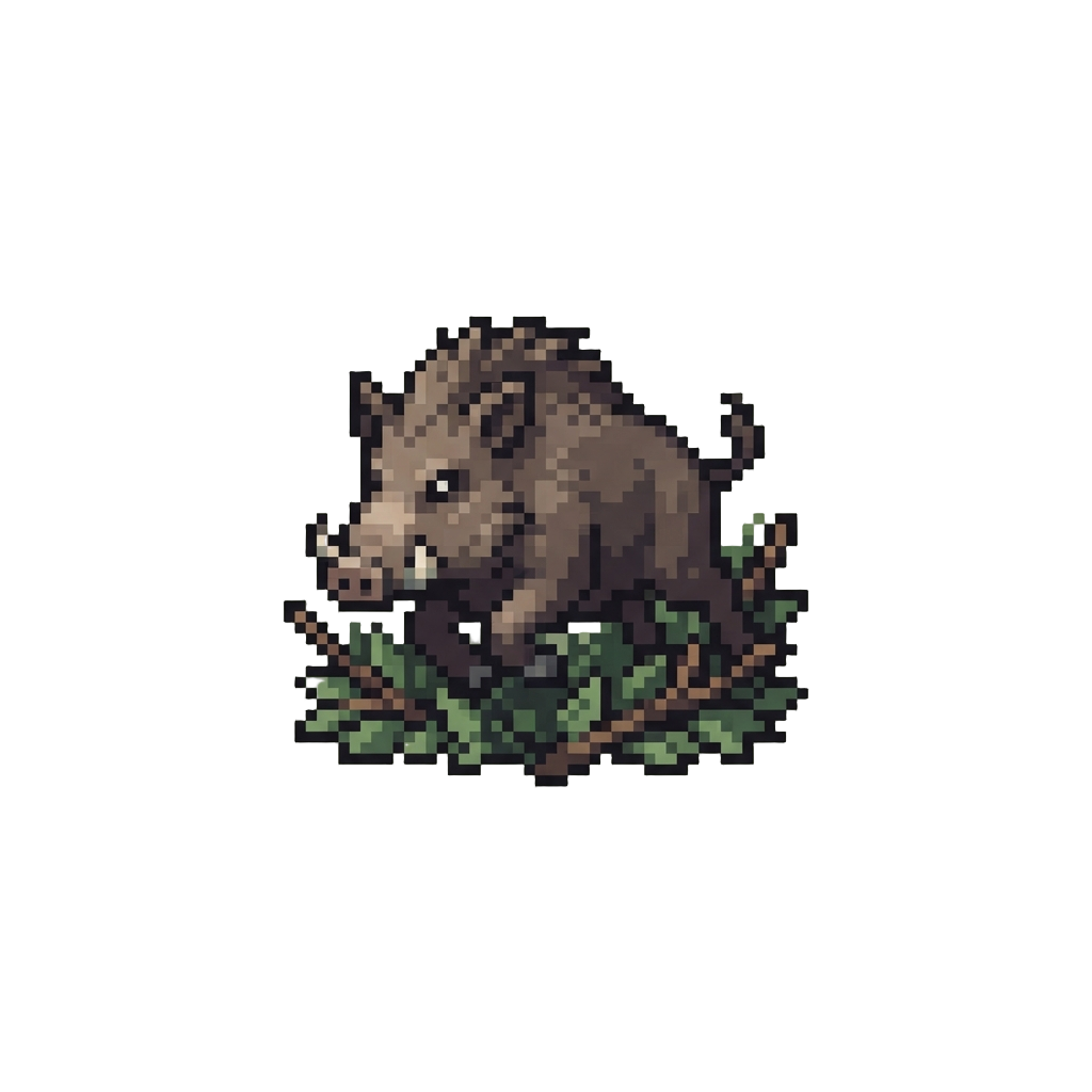 A Wild Boar Charging Out From the Underbrush