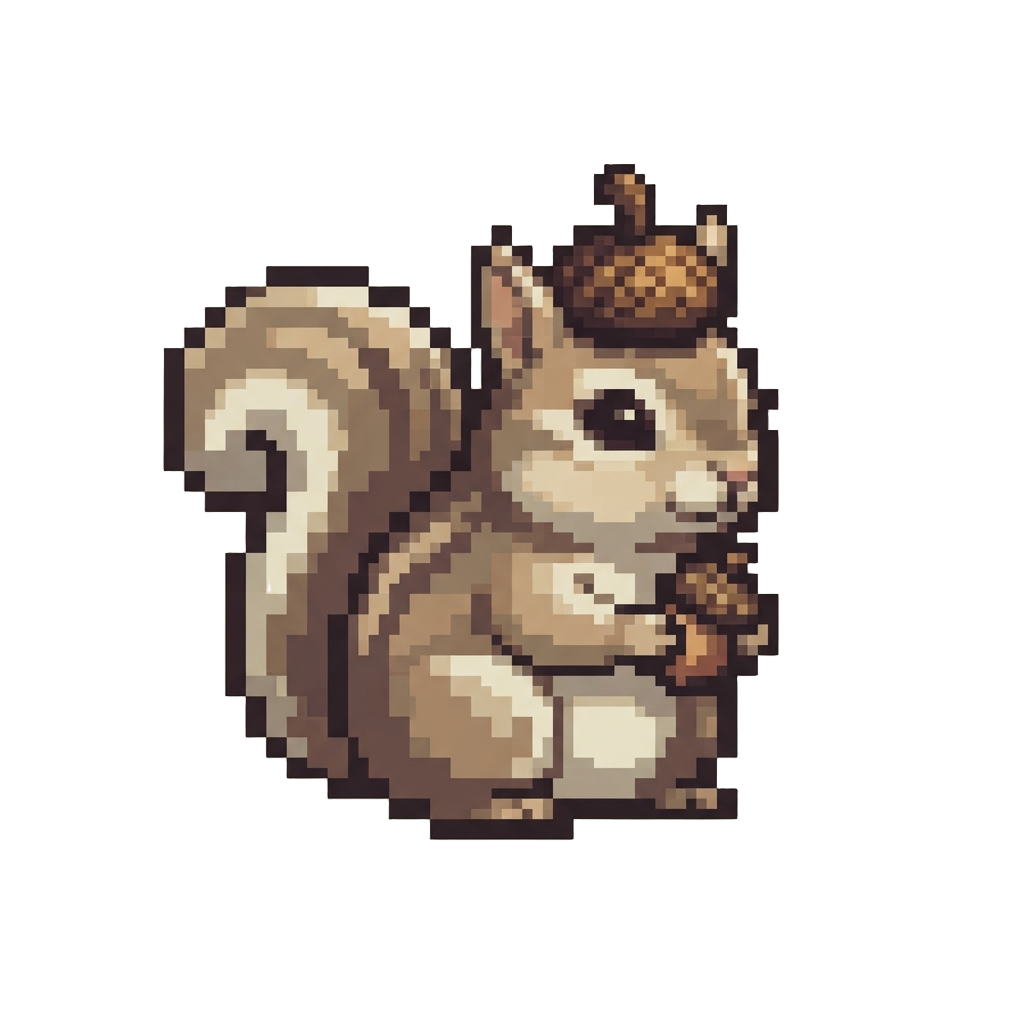 A Squirrel Wearing a Tiny Acorn Hat