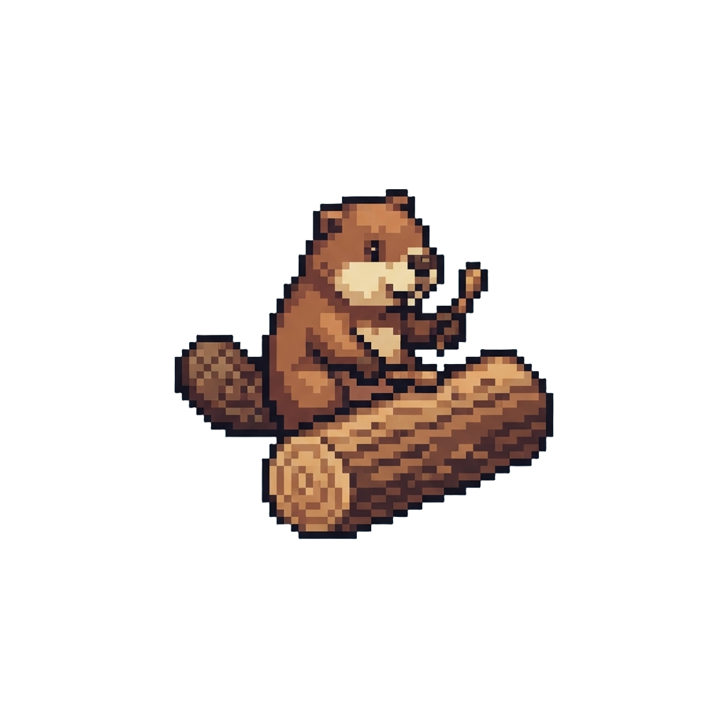 A Beaver Drumming Rhythmically on a Log