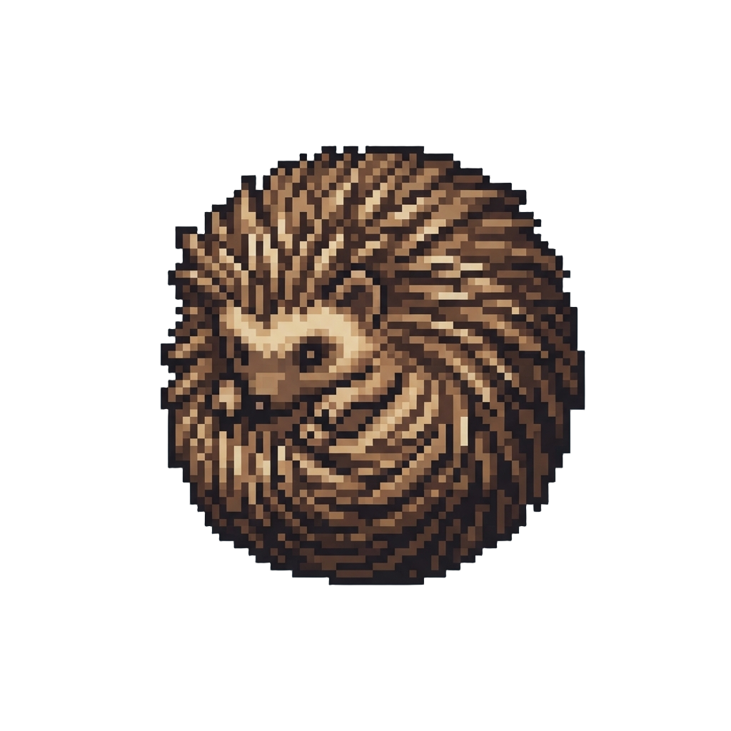 A Curious Hedgehog Rolling Into a Tight Ball