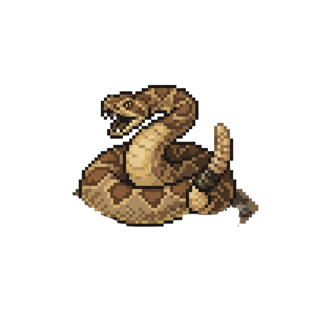 A Hissing Rattlesnake Coiled Right by the Path