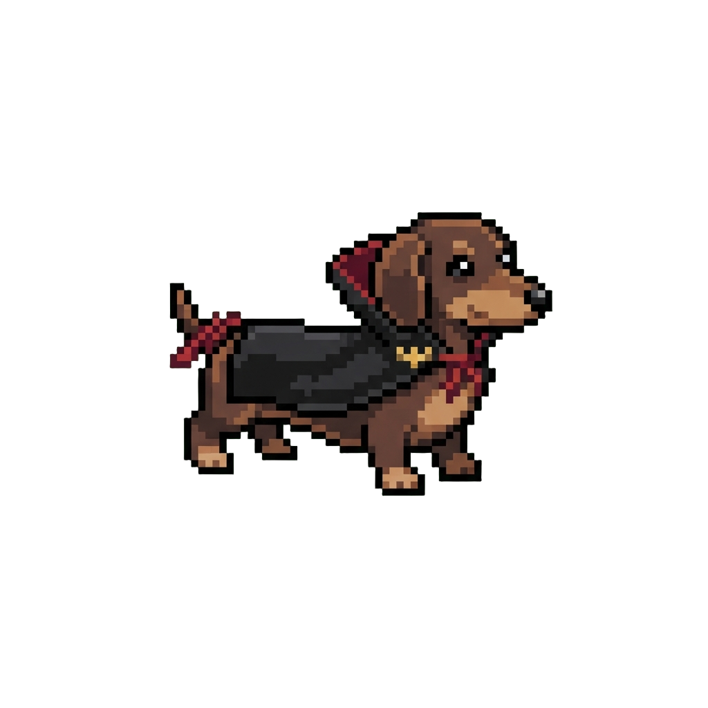 A Vampire-costumed Toy Dachshund