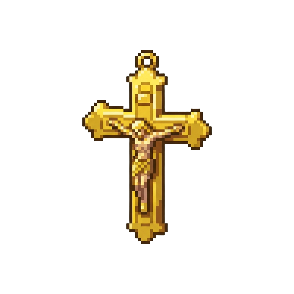 A Radiant Golden Crucifix