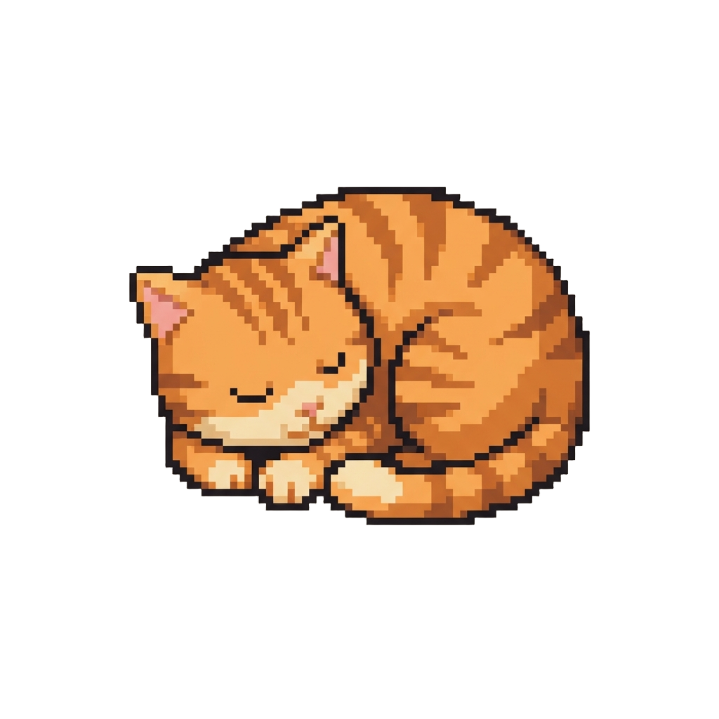 A Cozy Sleeping Orange Tabby Cat