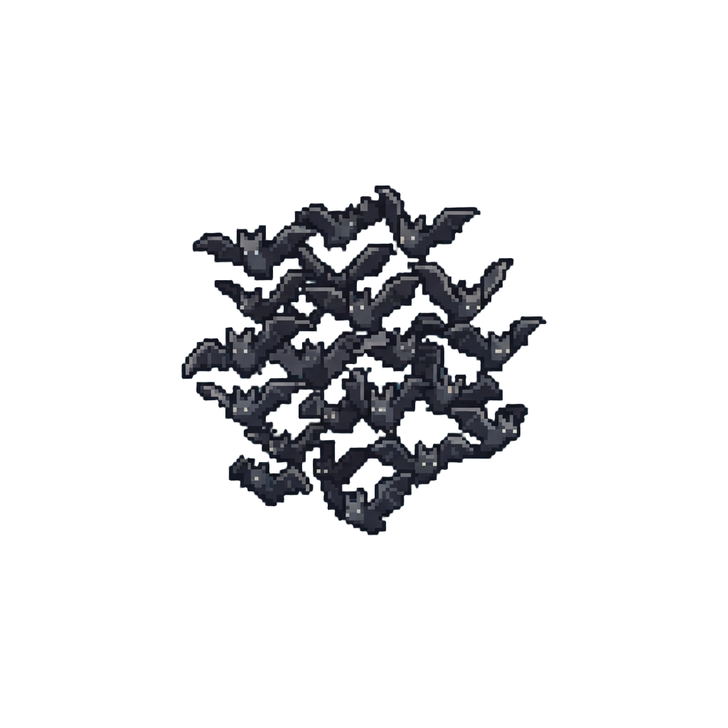 A Swarm of Fluttering Night Bats