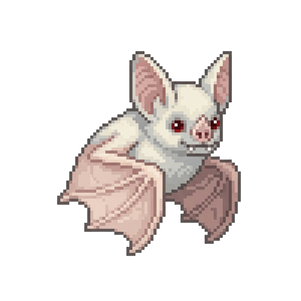 A Albino White Vampire Bat
