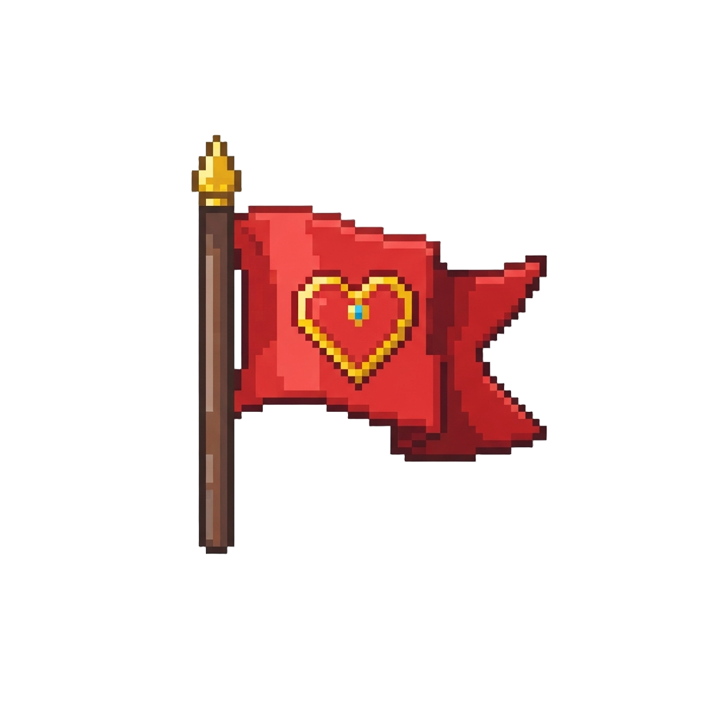 A Cute Heart Crest Flag