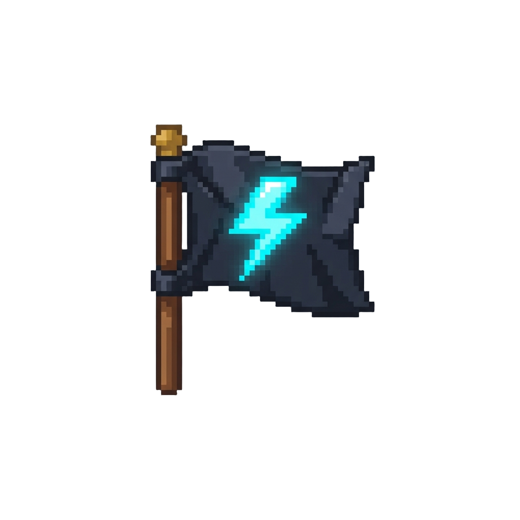A Neon Lightning Bolt Flag
