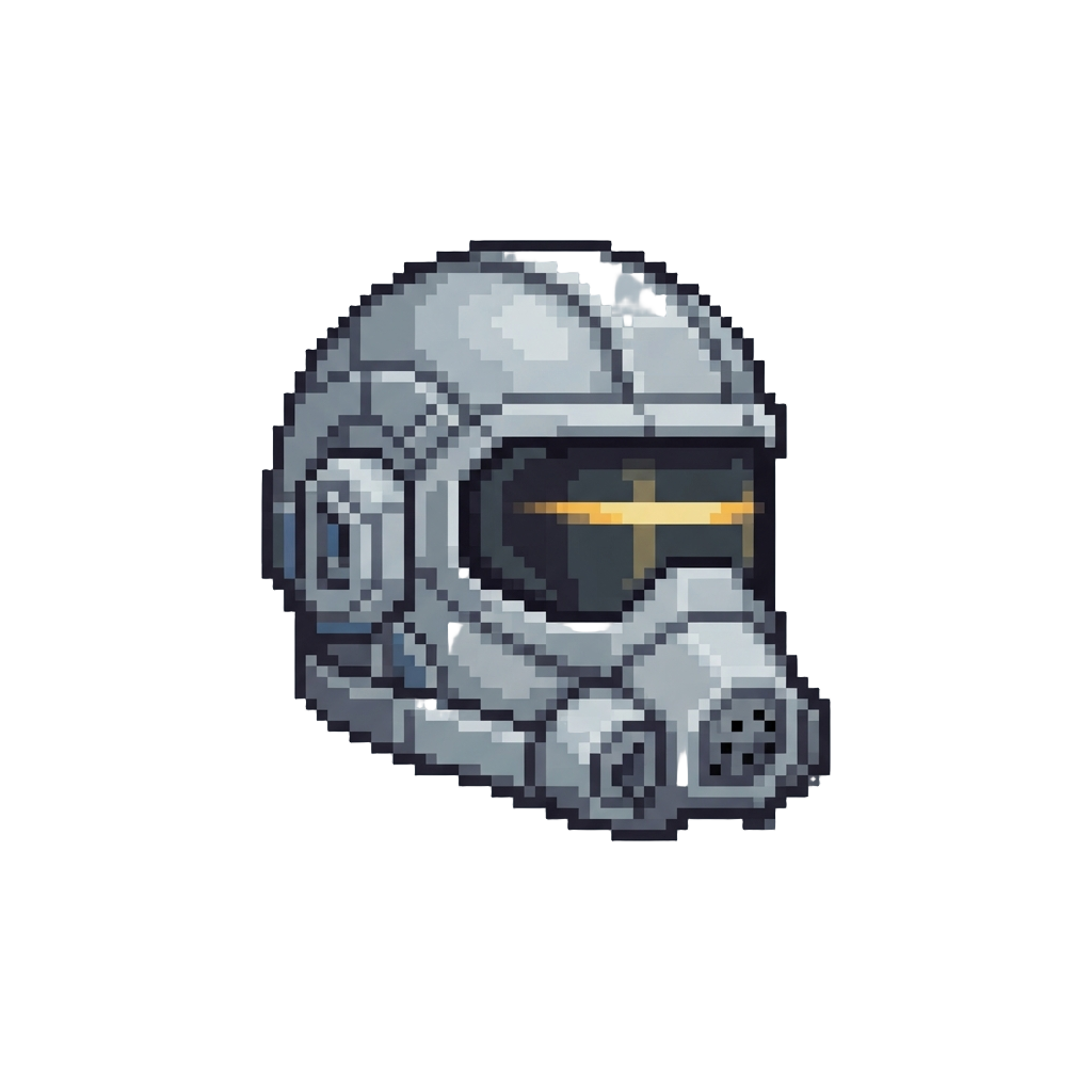 A Futuristic Silver Space Helmet