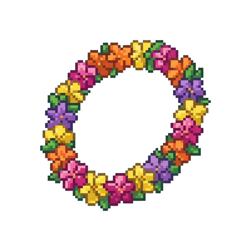 A Brightly Patterned Hawaiian Lei