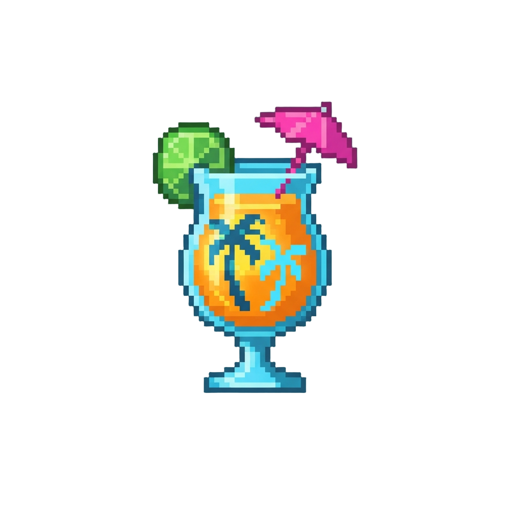 A Tropical Club Banger with Palm Tree Laser Reflections