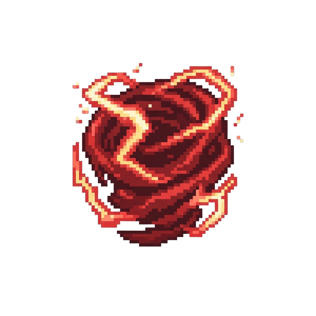 A Crackling Red Lightning Storm Aura