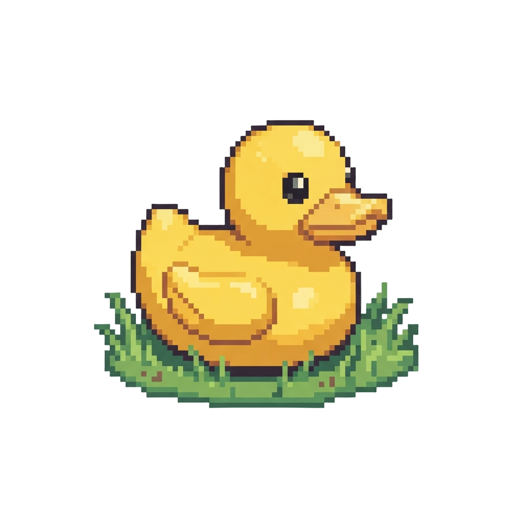 Yellow Rubber Ducky on Grass
