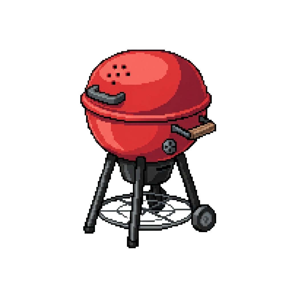 Bright Red Kettle Grill