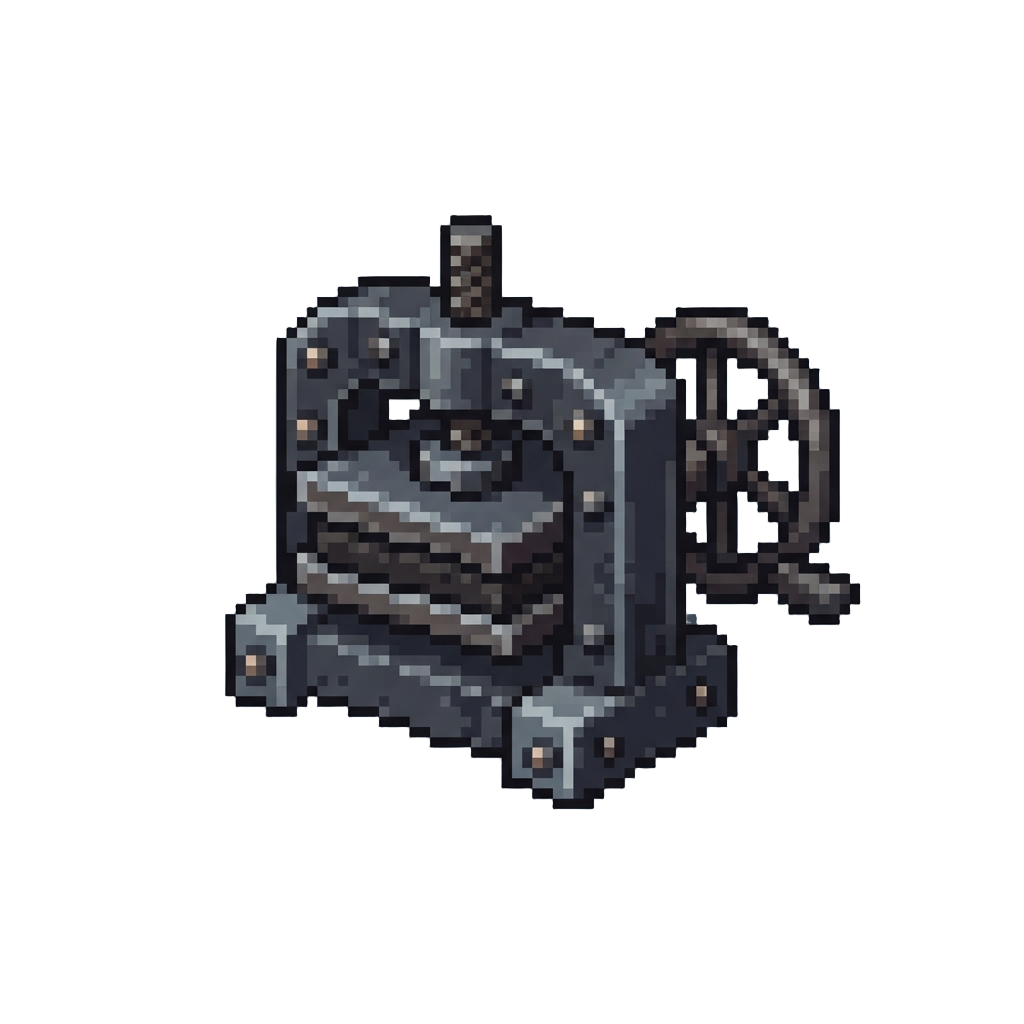 Heavy Riveted Iron Press Walls