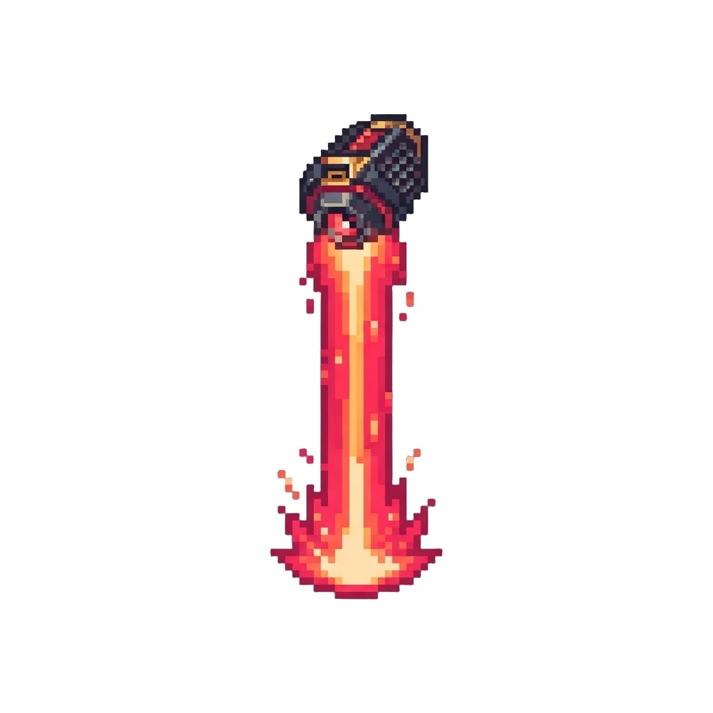 A Glowing Crimson Laser Orbital Beam