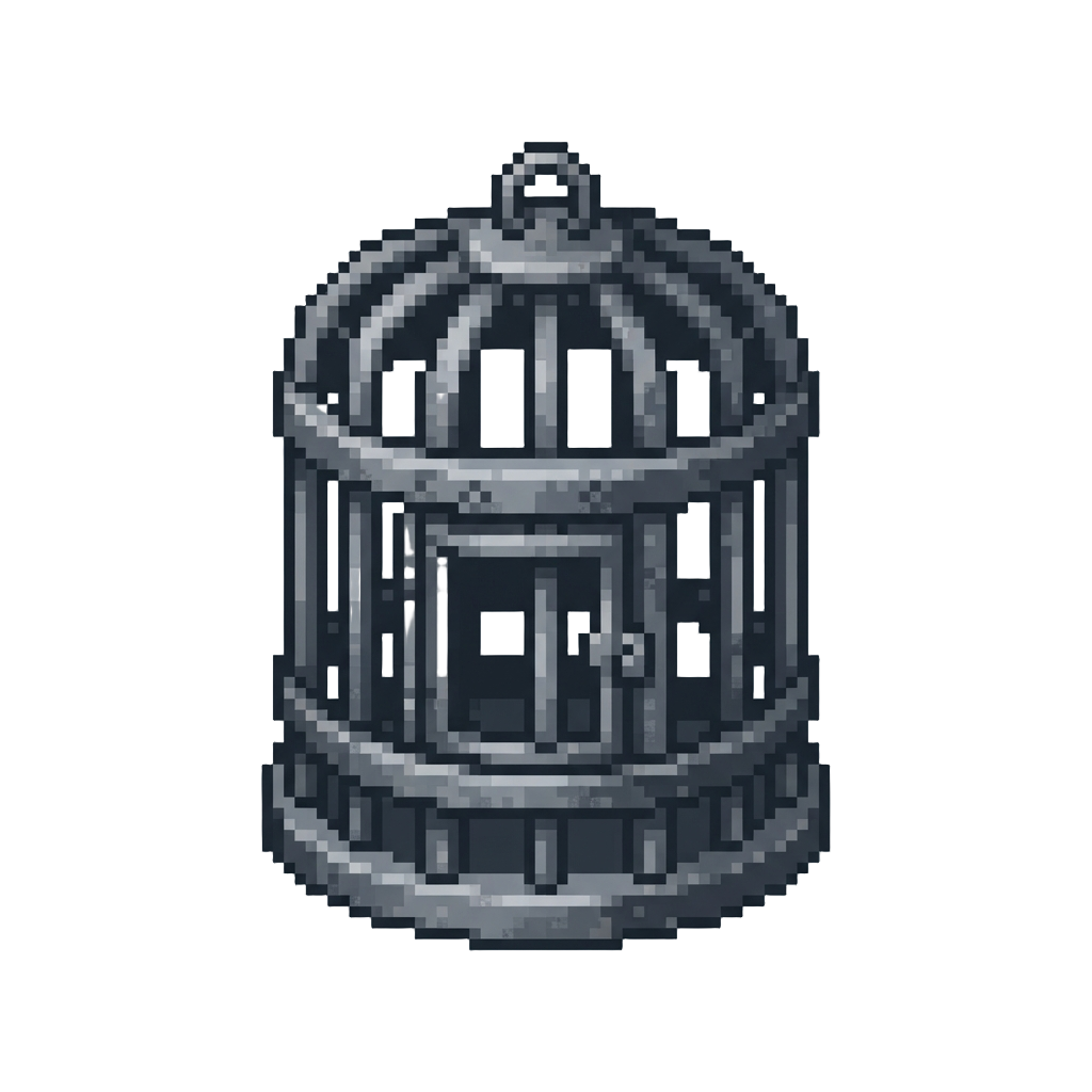 A Heavy Iron Bar Floor Cage
