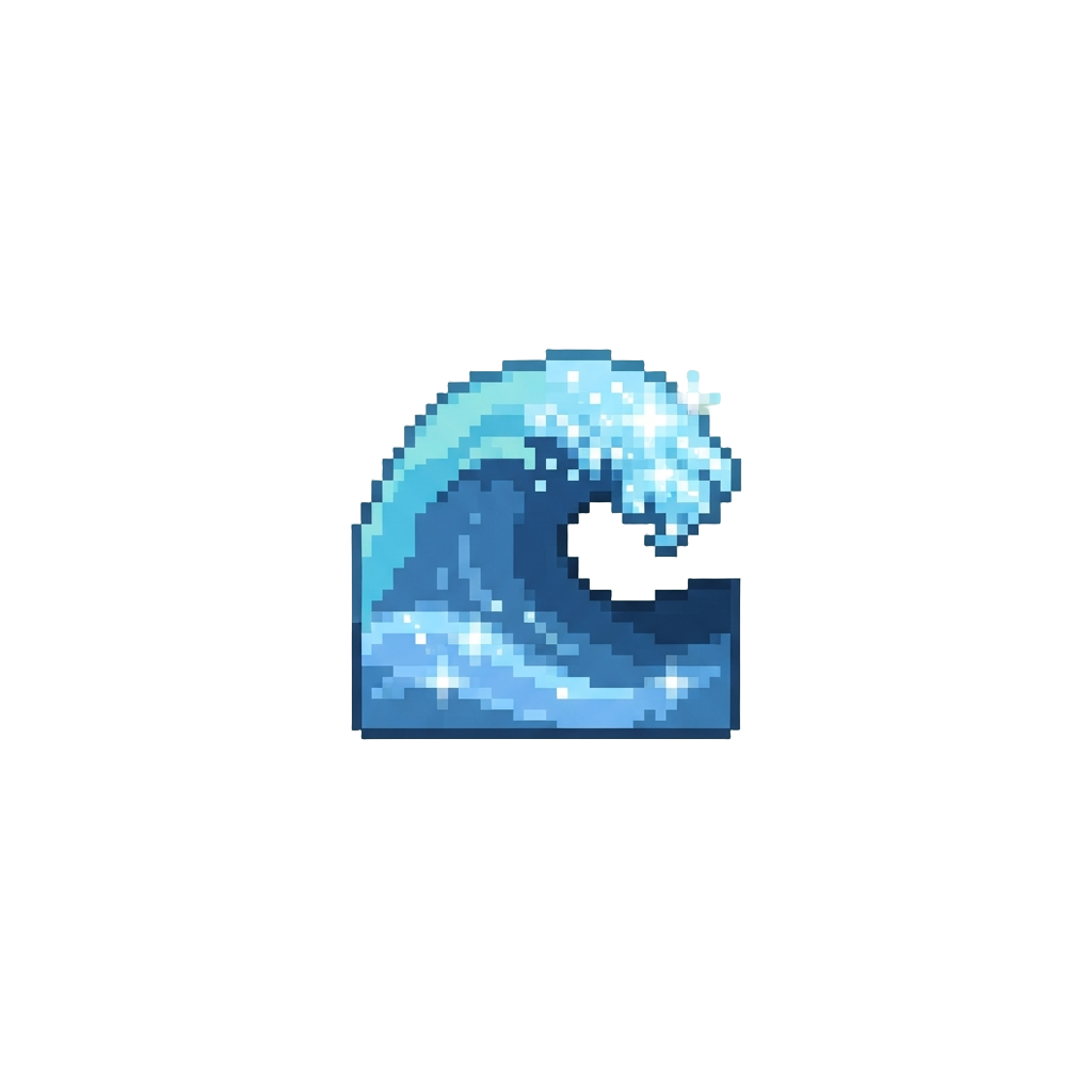 A Wave to the Sparkling Sea Below