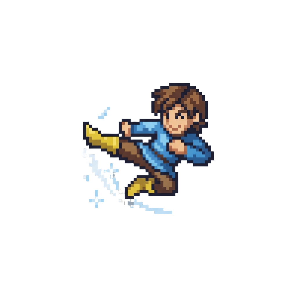 A Playful Sky-diving Dance Kick