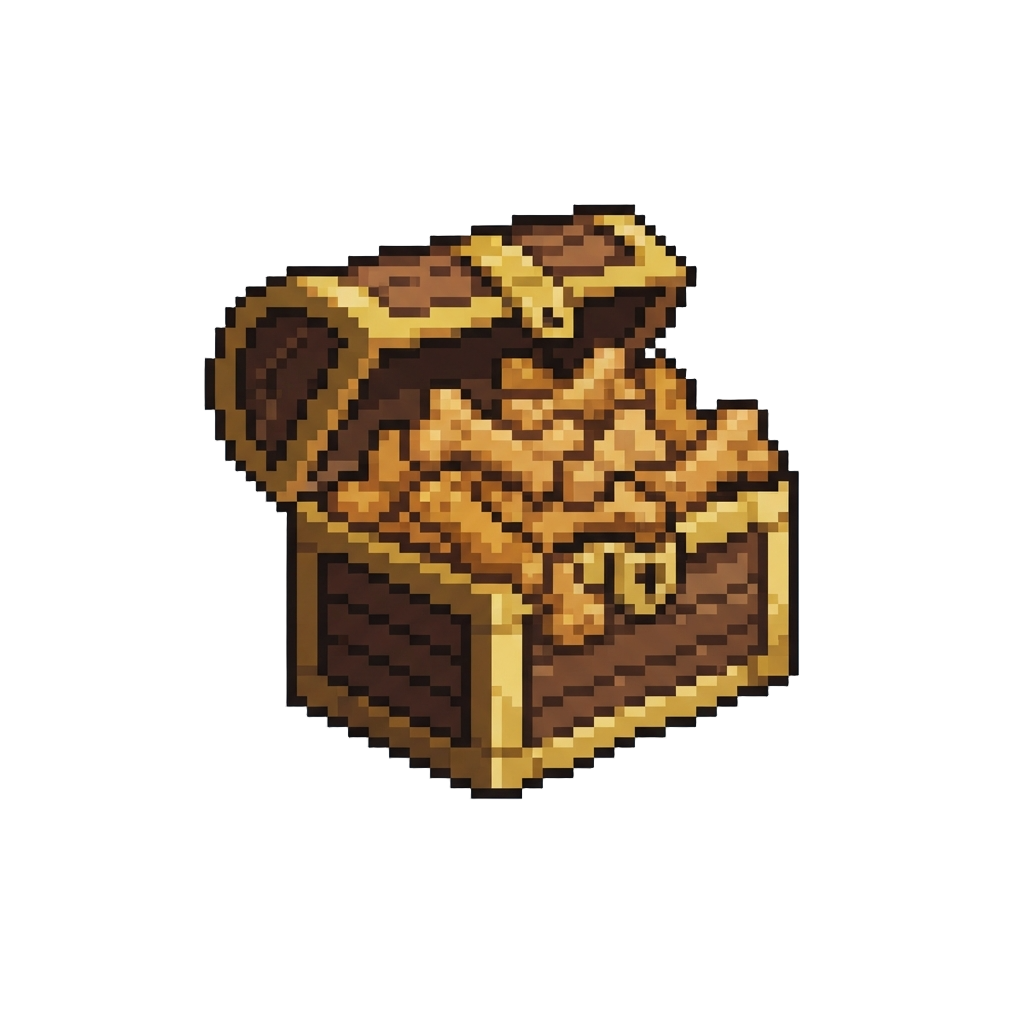 A Miniature Antique Treasure Chest Overflowing with Crispy Dog Treats