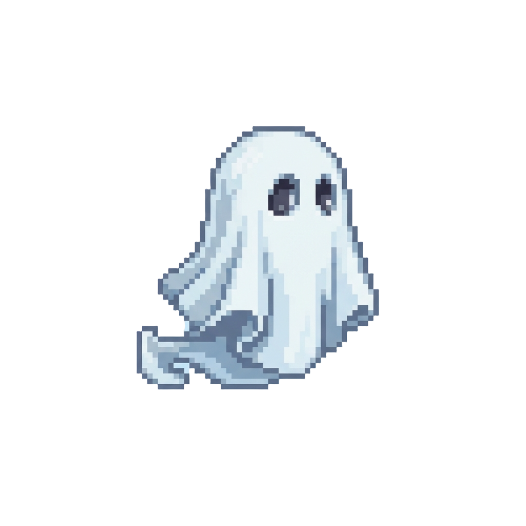 A Classic Translucent White Sheet Ghost with Cartoonish Cut-out Eyeholes