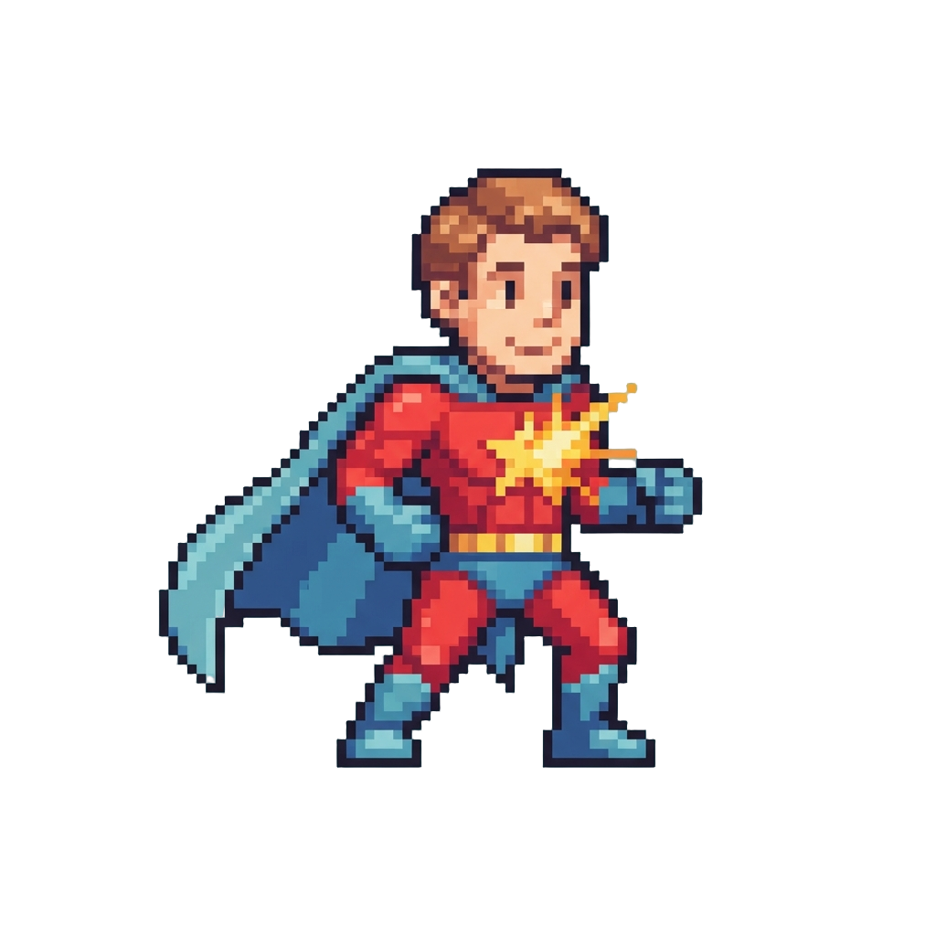 A Caped Superhero Figure Who Smiles Calmly Through the Strike