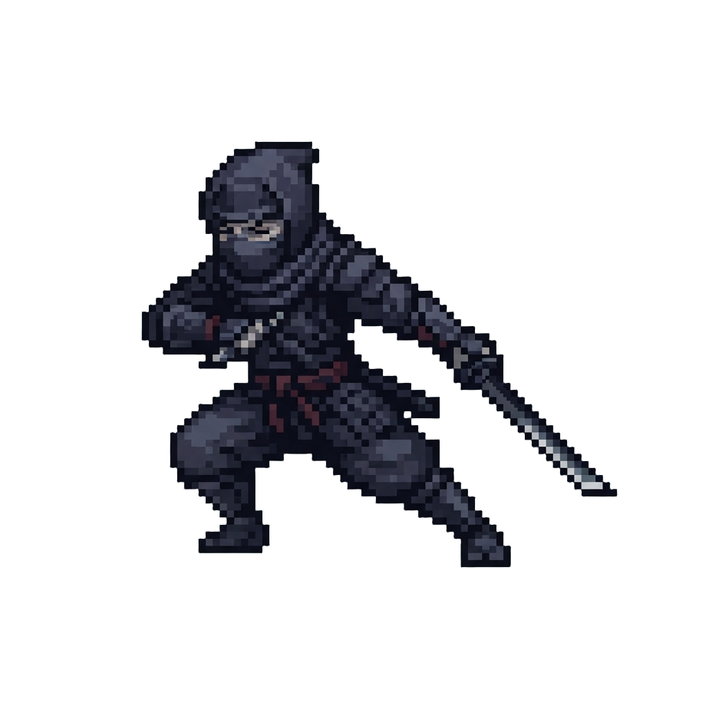 A Shadowy Ninja Figure Who Dodges Seamlessly and Counters Instantly