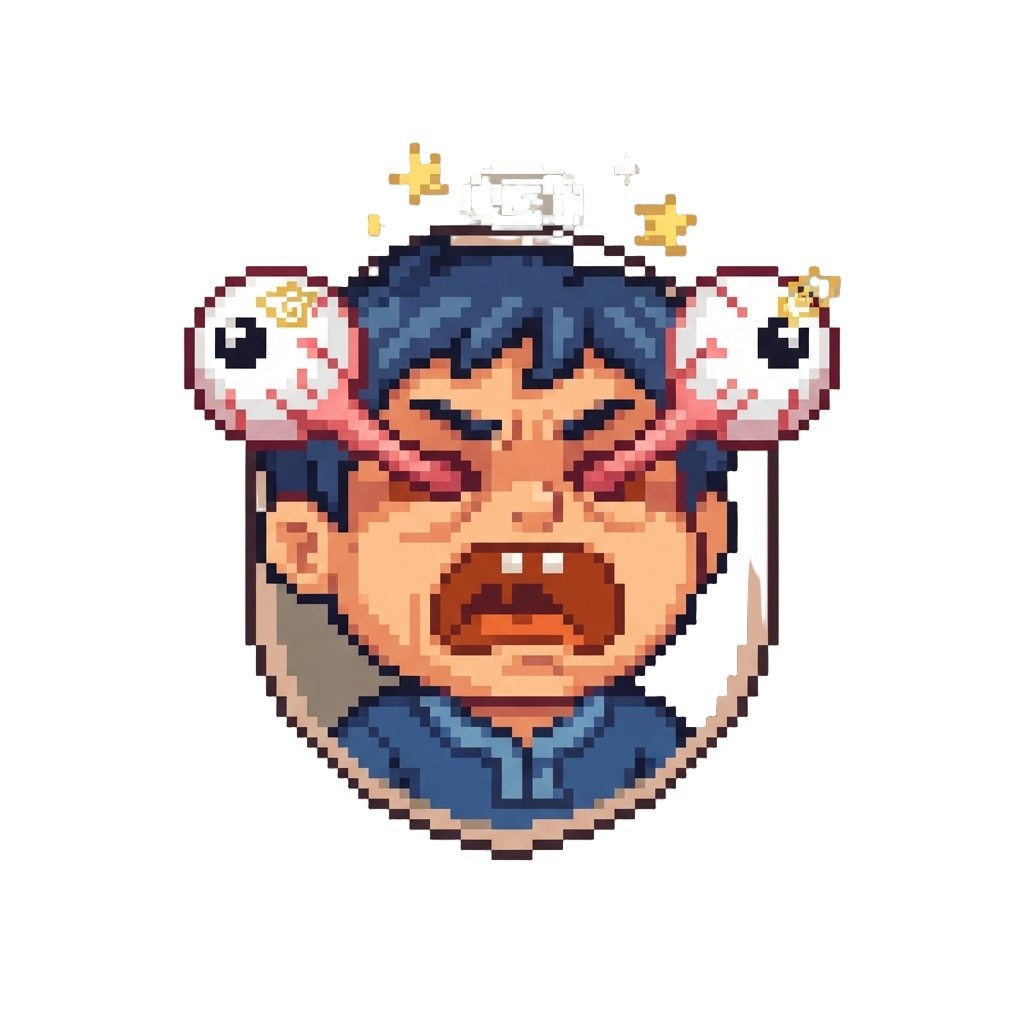 Suffering an Instant Exaggerated Knockout Where Both Eyes Hilariously Pop Out