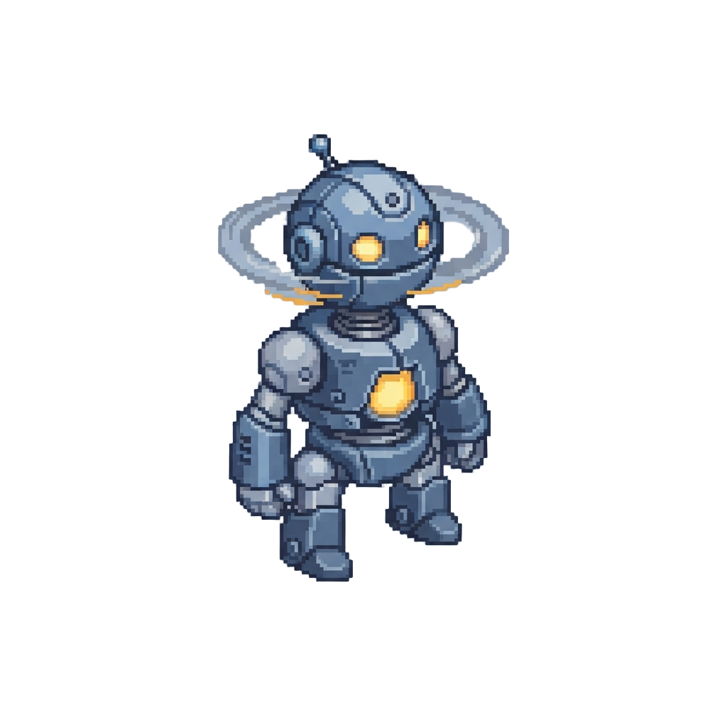 A Robotic Figure Whose Head Spins 360 Degrees to Negate the Impact